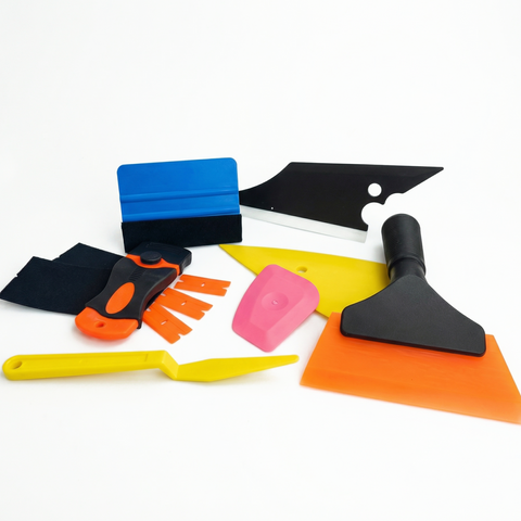 15-teiliges Folierungs- & Tönungswerkzeug-Set – Filzrakel, Eckwischer & Gummikantenrakel