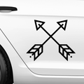 2 Pfeile über Kreuz Aufkleber - Beispielansicht