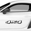4x4 Schriftzug Kursiv mit Schatten Aufkleber - Beispielansicht