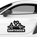 Bartender Cocktailglas Aufkleber - Beispielansicht