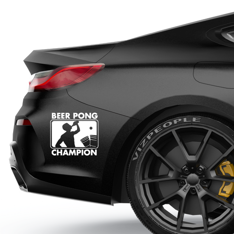 BeerPong Champion Logo Aufkleber - Beispielansicht