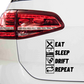 Eat sleep drift repeat Aufkleber - Beispielansicht