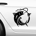 Fisch mit Rute Aufkleber - Beispielansicht