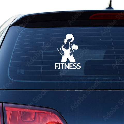 Fitness Frau Aufkleber 2 - Beispielansicht