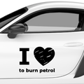 I Love Burn Petrol Aufkleber - Beispielansicht