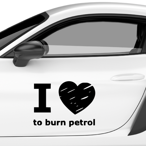 I Love Burn Petrol Aufkleber - Beispielansicht