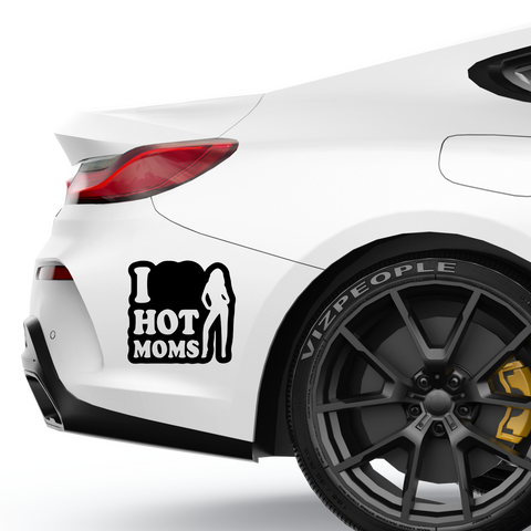 I Love Hot Moms Emblem Aufkleber - Beispielansicht