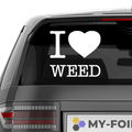 I Love Weed Aufkleber1 - Beispielansicht