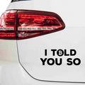 I Told You So BTC Aufkleber - Beispielansicht