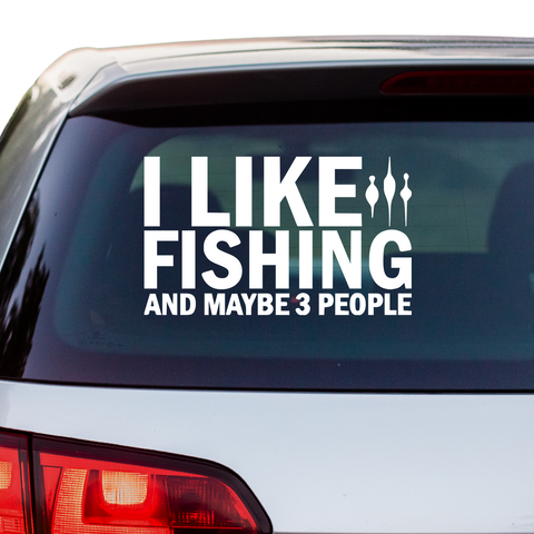 I like Fishing and maybe 3 People Aufkleber - Beispielansicht