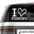 I love Fishing mit Haken Aufkleber - Beispielansicht