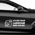 Ich bin zwar langsam aber vor dir Aufkleber - Beispielansicht
