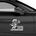 Ich bremse nur für Superhelden Aufklenber - Beispielansicht