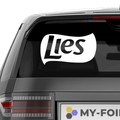 Lies Lays Fakelogo Aufkleber - Beispielansicht