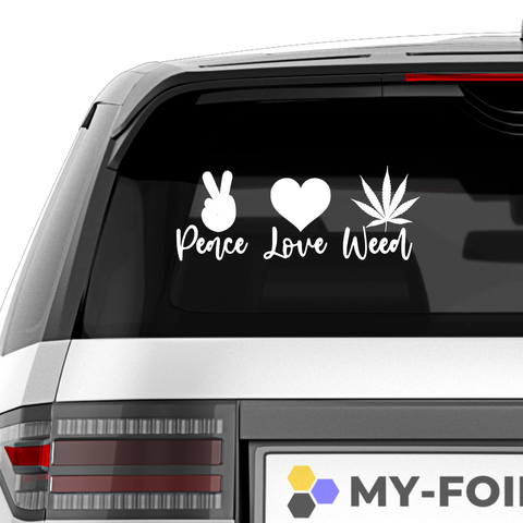 Love Peace Weed Aufkleber - Beispielansicht