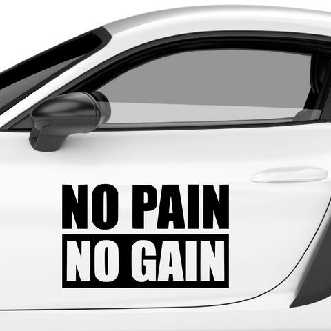No Pain no Gain Aufkleber - Beispielansicht