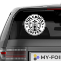StoleBucks StarBucks Fakelogo Aufkleber - Beispielansicht