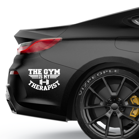 The Gym is my Therapist Aufkleber - Beispielansicht