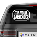 Tip your Bartender Aufkleber - Beispielansicht