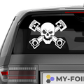 Tuning Aufkleber Totenkopf Kolben Nr 28 - Beispielansicht