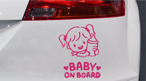 Mädchen mit Flasche Baby Autoaufkleber