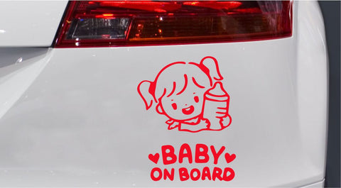 Mädchen mit Flasche Baby Autoaufkleber