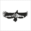 Adler mit Bergpanorama Autoaufkleber