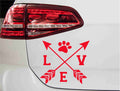 aufkleber-hundepfote-pfeile-text-love-rot